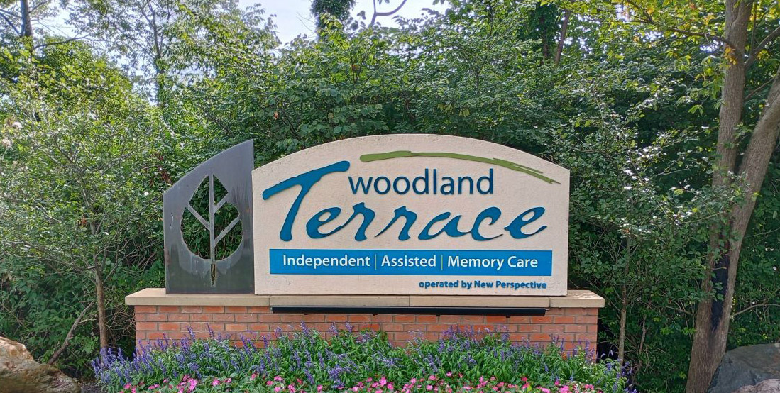 After cleaning sign for Woodland Terrace