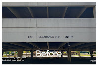 parking garage before cleaning